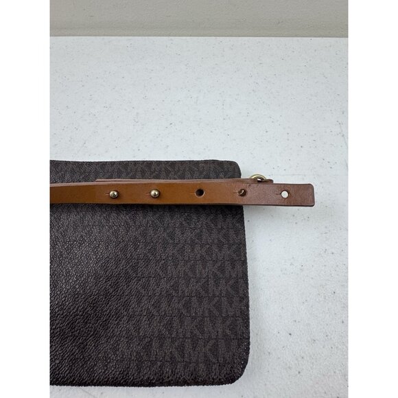 Michael Michael Kors Signature Logo Belt Bag Brown Gold Chain Fanny Pack XL - Picture 7 of 12